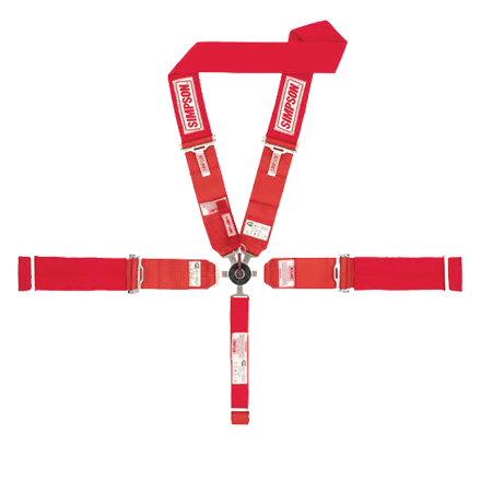[29112R] Simpson Racing Lever Camlock Harness 5 Point Red