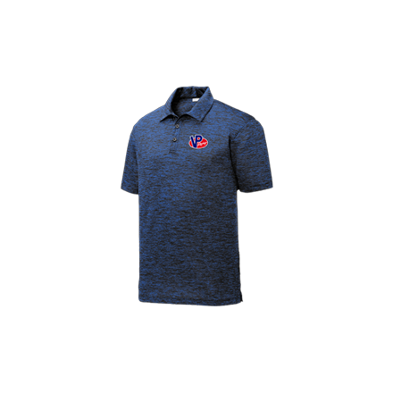 [9553-DRBE-SM] VP Electric Heather Mens Polo- Blue -SM