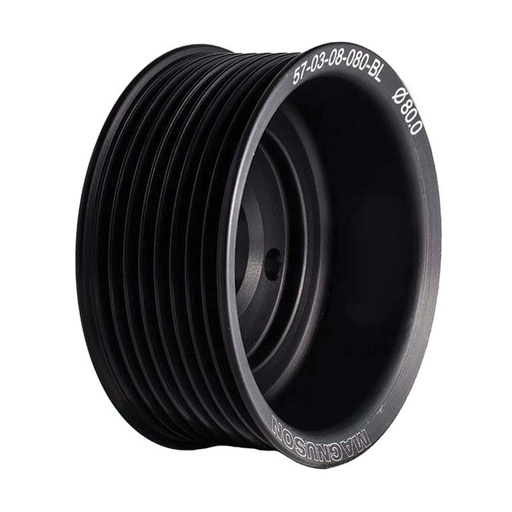 [57-03-08-080-BL] Magnuson Two-Piece Pulley, 8 Rib, 80mm Diameter 57-03-08-080-BL