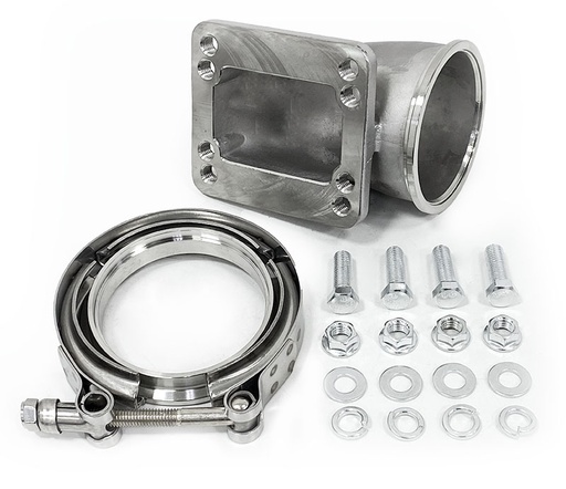 [164313401] PSR T3/T4｜Elbow Adapter｜304SS, 90 Elbow｜T3 & T4 Single Scroll to 3" V-Band｜Incl' 3" V-Band Flange & Clamp Kit