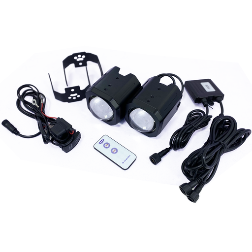 [0203-NLWH-2] RGBW LED Laser Whipless Lights, 80W, Square 70mm, Set