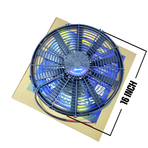 [67036] Proform Universal Brushless Fan, 12V, Puller, Straight Blade 16" 3400 CFM
