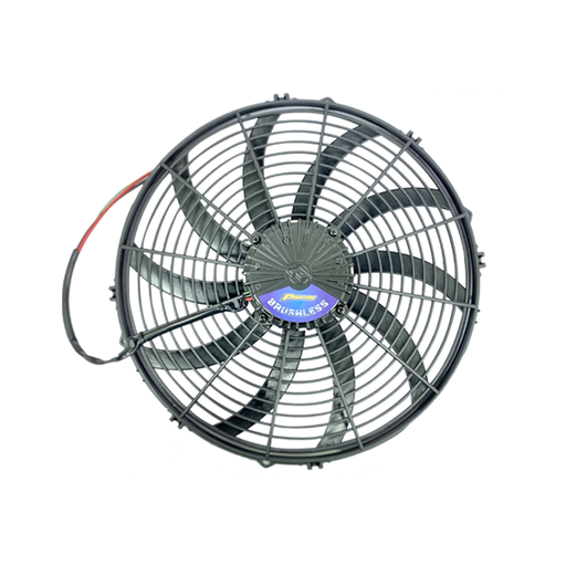 [67037] Proform Universal Brushless Fan, 12V, Puller, S-Blade, 16" 3300 CFM