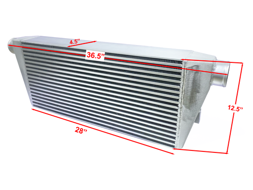 [TR124528] HF Intercooler Core Size, 12.5"x28"x4.5", Less than 2.5psi Pressure Drop at Max Flow, 3" Inlet/Outlet, 4.5" Core, 1800 CFM Flow Rate, 1200 HP Efficient, 2.5psi Drop