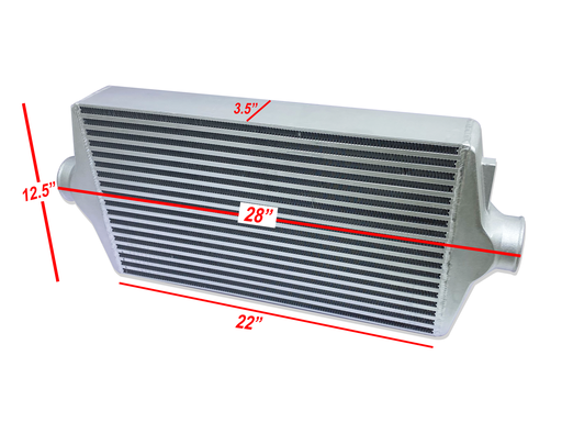 [TR12C] HF Intercooler Core Size, 12.5"x22"x3.5", Overall Length 28", 1200 CFM Flow Rate, 760 HP Efficient, Less than 1.5psi Pressure Drop at Max Flow