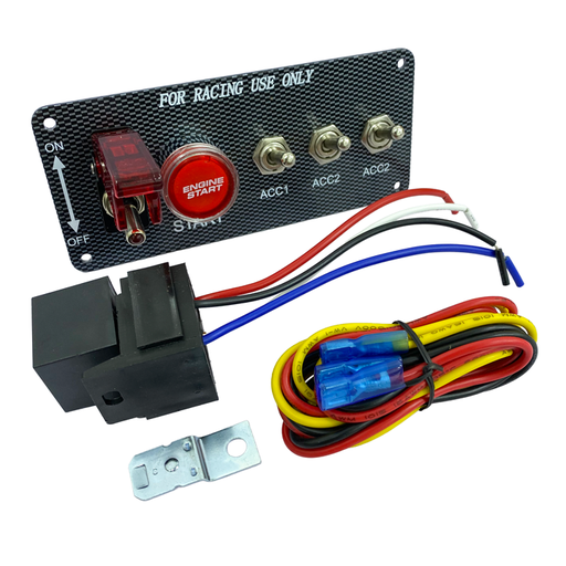 [PN-SAC5] Racing Switch Panel, Covered Toggle Switch, 3 Toggle Switch, Push Button, Red LED