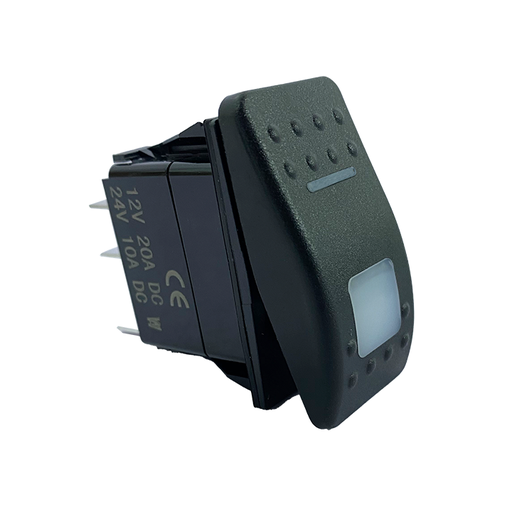 [DR-A11625BW] Momentary On/Off, Dual White LED, 5 Pins, White Cover