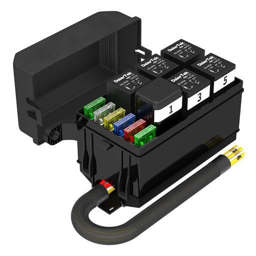 [RB-R6F6-W1] 6-Way Relay Socket w/ Relays & Fuses, Wired