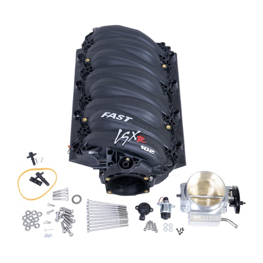 [146102B-KIT] Fast Intake Manifold, Fuel-Injected, Complete, Polymer, Black, 102mm Throttle Body, Big Mouth, Billet, Chevy, 6.2L, LS3, L76, L92, L99, Kit