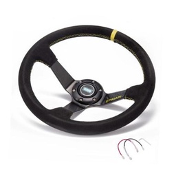 EPMAN Steering Wheel Dish Drifting YELLOW - Suede Leather