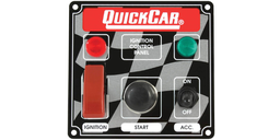QUICKCAR Ignition Panel - Start Button &amp; 2 Pilot Lights Flag