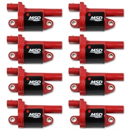 MSD Coils, Red, Round, 2014 &amp; up GM V8, 8-pk