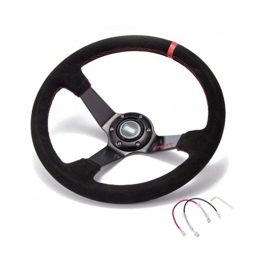 [EP-FXP1701R] Epman Steering Wheel Dish Drifting Red - Suede Leather