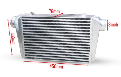 Intercooler 450x300x76mm 3" Inlet and Outlet