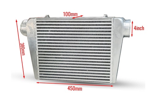 Intercooler 450x380x100mm 4" Inlet and Outlet