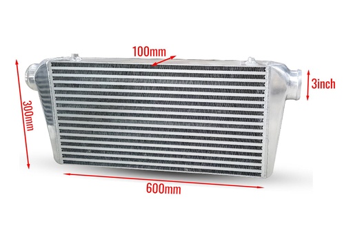 Intercooler 600x300x100mm 3" Inlet and Outlet
