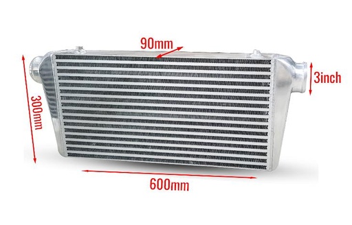 Intercooler 600x300x90mm 3" Inlet and Outlet