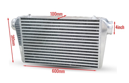 Intercooler 600x380x100mm 4" Inlet and Outlet