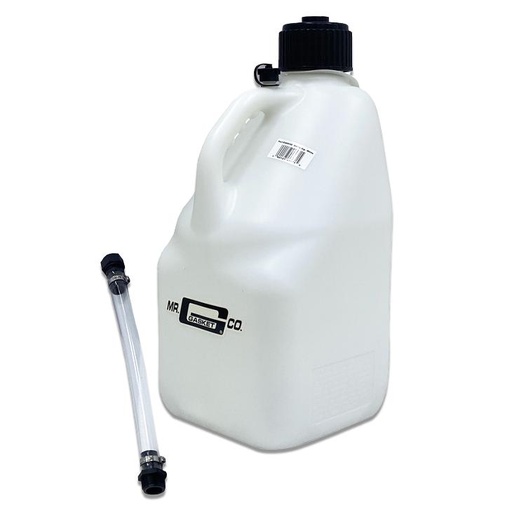 [36953G] Mr. Gasket Jug 5 Gal w/ Hose Square White