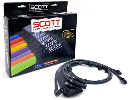 [SPW-CH-525L-F-1] Scott Wire Set Chevy LS Long 525 Crate Around Front Under Header 10mm Black