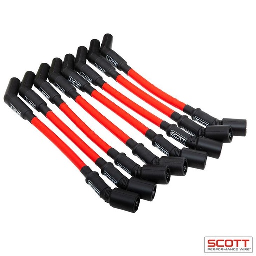 [SPW-CH-LS-S-2] Scott Wire Set Chevy LS STD 30ohm 10mm Red
