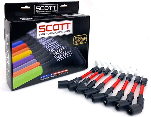 [SPW-CH-LS-S-CER-2] Scott Wire Set Chevy LS STD 30ohm Ceramic 10mm Red