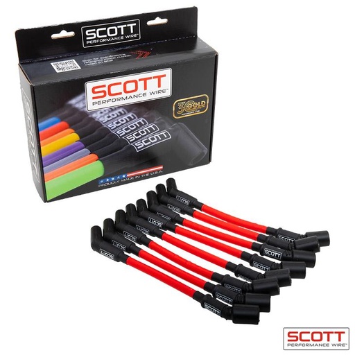 [SPW-CH-LS-T-2] Scott Wire Set Chevy LS Truck 30ohm 10mm Red