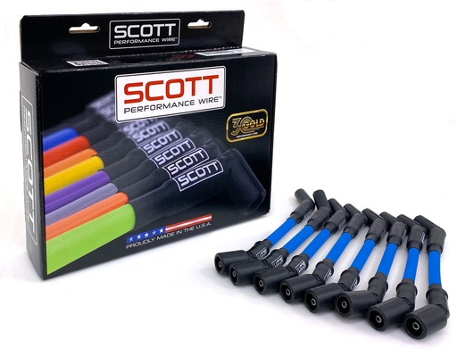 [SPW-CH-LT-GEN5-4] Scott Wire Set Chevy LT-Gen5 30ohm 10mm Blue