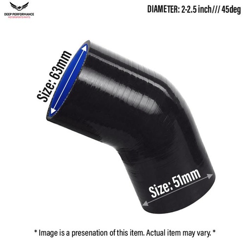 Silicon Hose 45D 2"-2.5" Black