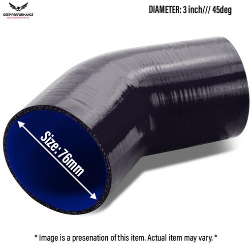 Silicon Hose 45D 3" Black