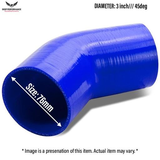 Silicon Hose 45D 3" Blue