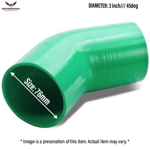 Silicon Hose 45D 3" L. Green