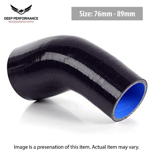 [ER45/89-76] Silicon Hose 45D 3"-3.5" Black