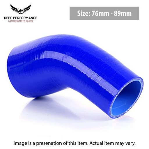[ER45/89-76] Silicon Hose 45D 3"-3.5" Blue