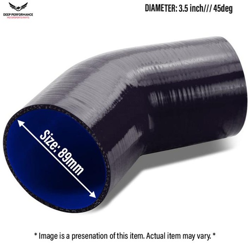 Silicon Hose 45D 3.5" Black