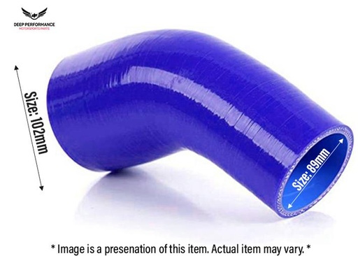 Silicon Hose 45D 3.5"-4" Blue