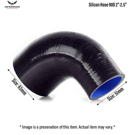 Silicon Hose 90D 2"-2.5" Black