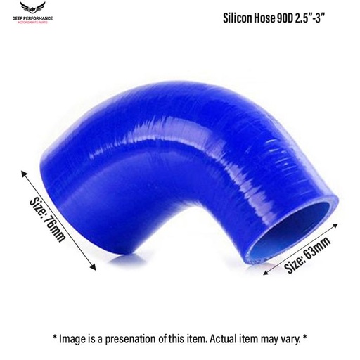 Silicon Hose 90D 2.5"-3" Blue