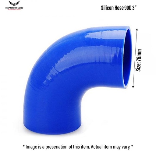 Silicon Hose 90D 3" Blue