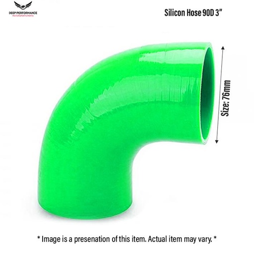 Silicon Hose 90D 3" L. Green