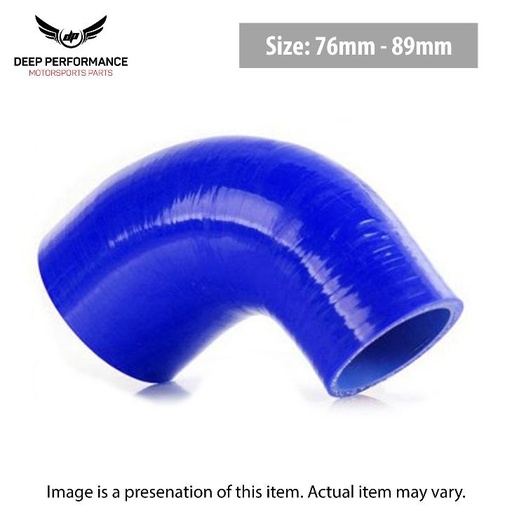 [ER90/89-76] Silicon Hose 90D 3"-3.5" Blue