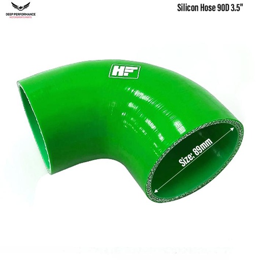 Silicon Hose 90D 3.5" L. Green