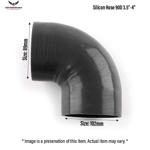Silicon Hose 90D 3.5"-4" Black