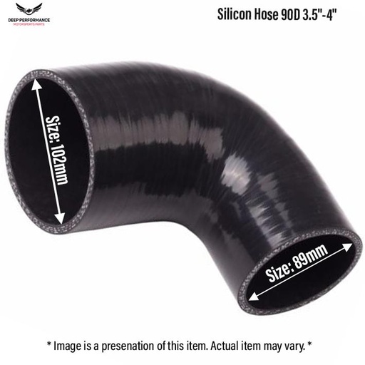 Silicon Hose 90D 3.5"-4" Black GMC