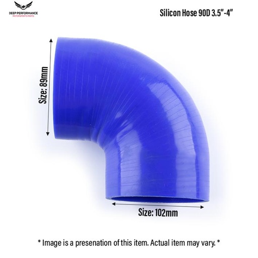 Silicon Hose 90D 3.5"-4" Blue