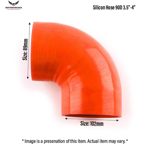 Silicon Hose 90D 3.5"-4" Orange