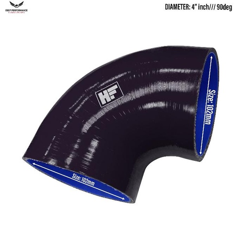 Silicon Hose 90D 4" Black