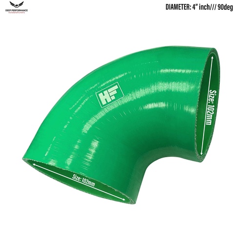 Silicon Hose 90D 4" L. Green