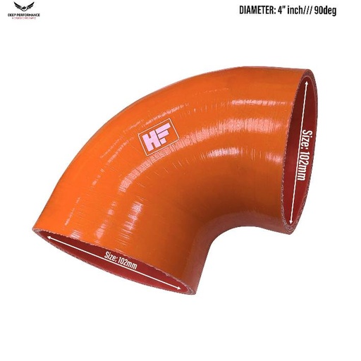 Silicon Hose 90D 4" Orange