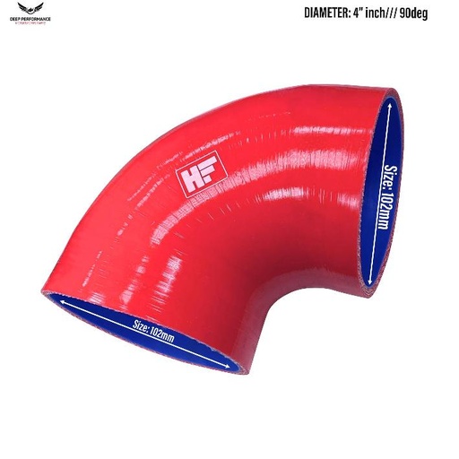 Silicon Hose 90D 4" Red